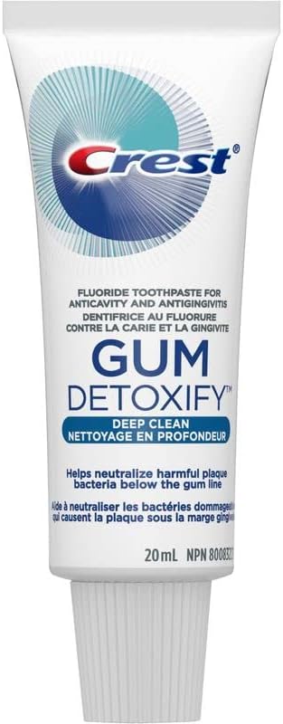 Crest Pro Health Gum Detoxify Dentifrice, nettoyage en profondeur, format voyage, dentifrice au fluor pour anti-carie et anti-gingivite, caisse de 20 ml de 36